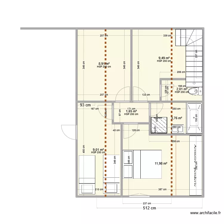 Bussi&egrave;re &eacute;tage 12fcv. Plan de 