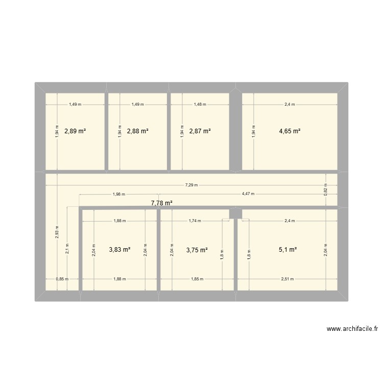 enclos chats. Plan de 8 pièces et 34 m2