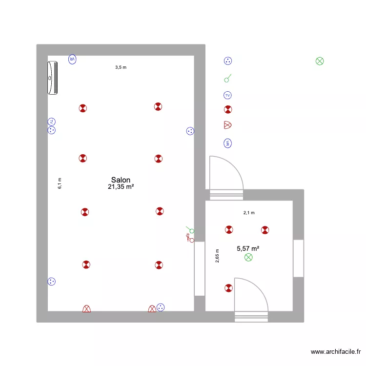 test. Plan de 2 Pièces et 27 m²