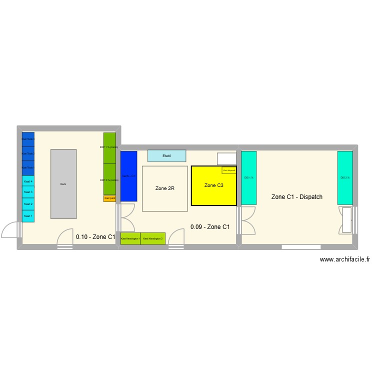 Store MW. Plan de 3 pièces et 82 m2