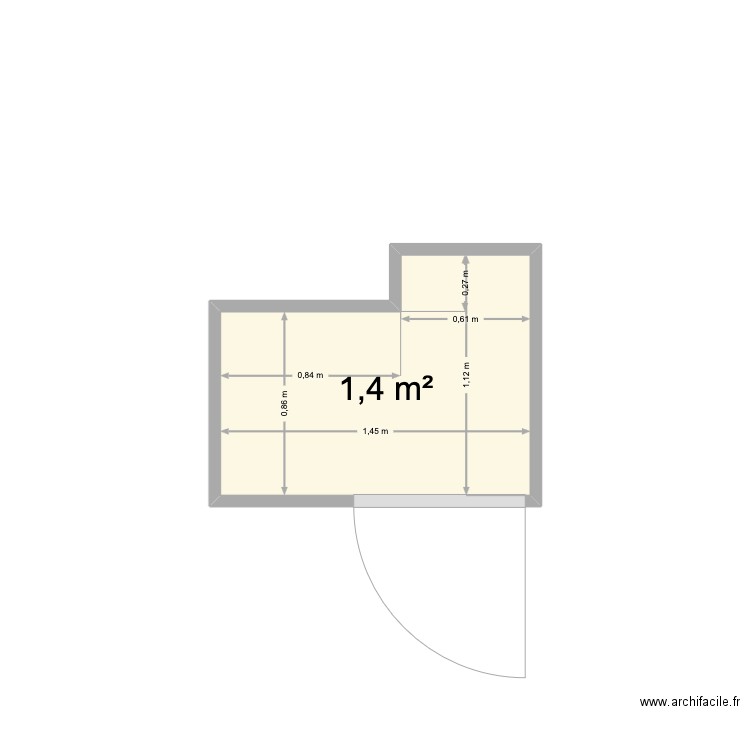 WC CHARLIER. Plan de 1 pièce et 1 m2