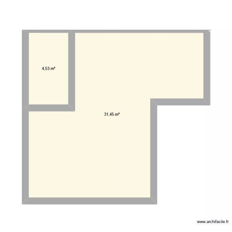 separation appartement projet. Plan de 2  et 36 m²
