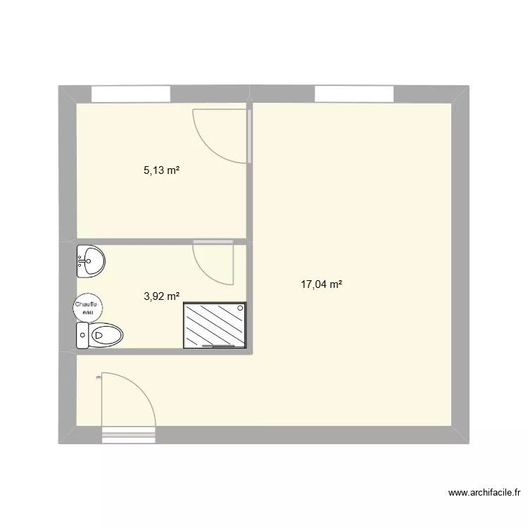 Appart theron APRES. Plan de 3  et 26 m²