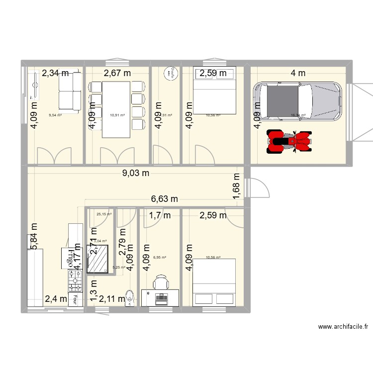 Maison hugo. Plan de 10 pièces et 103 m2