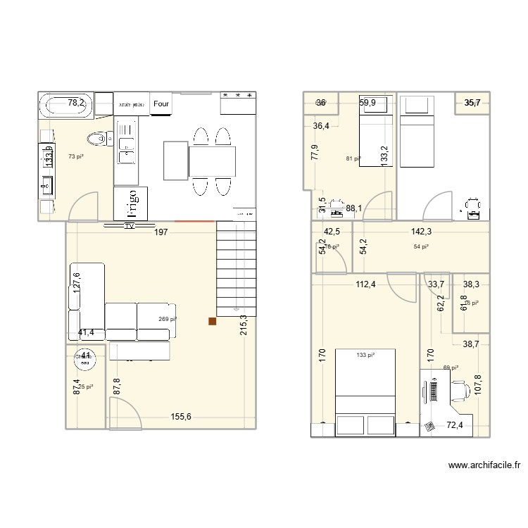 maison. Plan de 0 pièce et 0 m2
