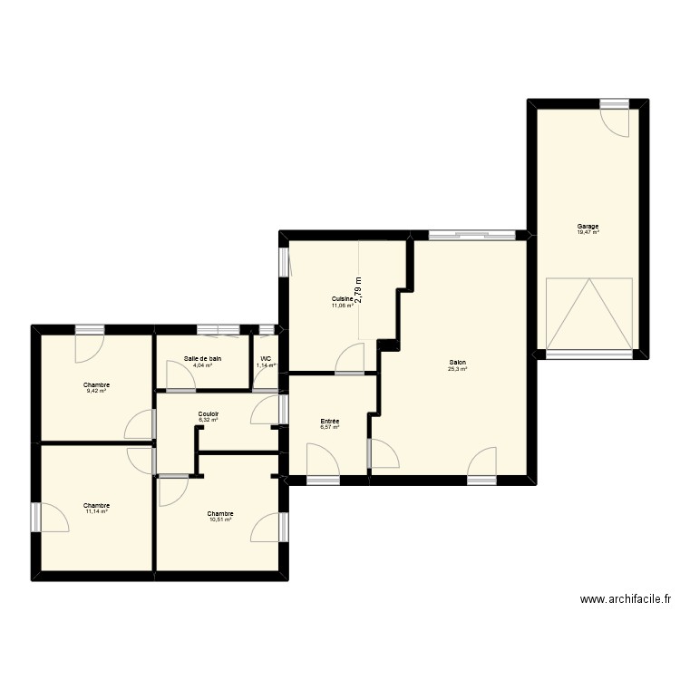 PINTO. Plan de 11 pièces et 105 m2