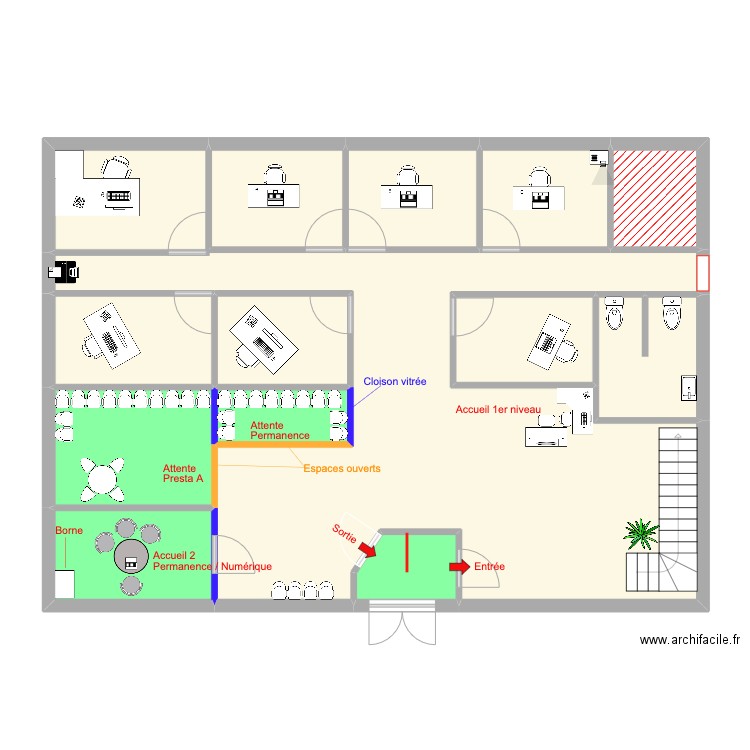 SPADA. Plan de 13 pièces et 121 m2