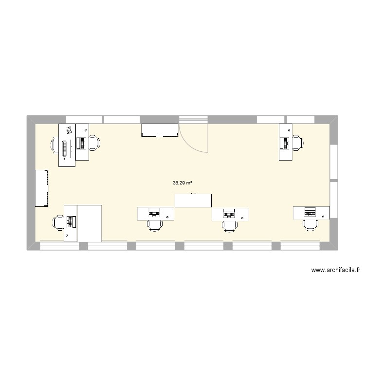 Bureau SMD Nicolas. Plan de 1 pièce et 36 m2
