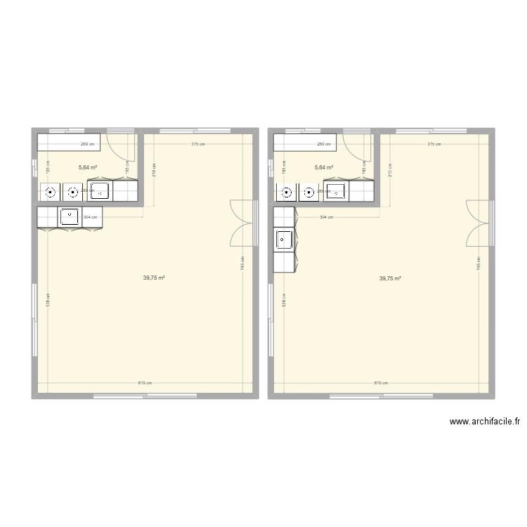 studio Zee. Plan de 4 pièces et 91 m2