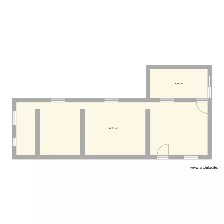 maison actuelle. Plan de 2  et 55 m²