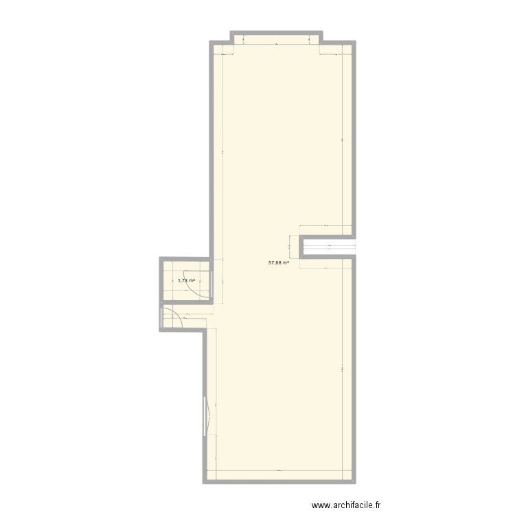 LYON 8. Plan de 2 pièces et 59 m2