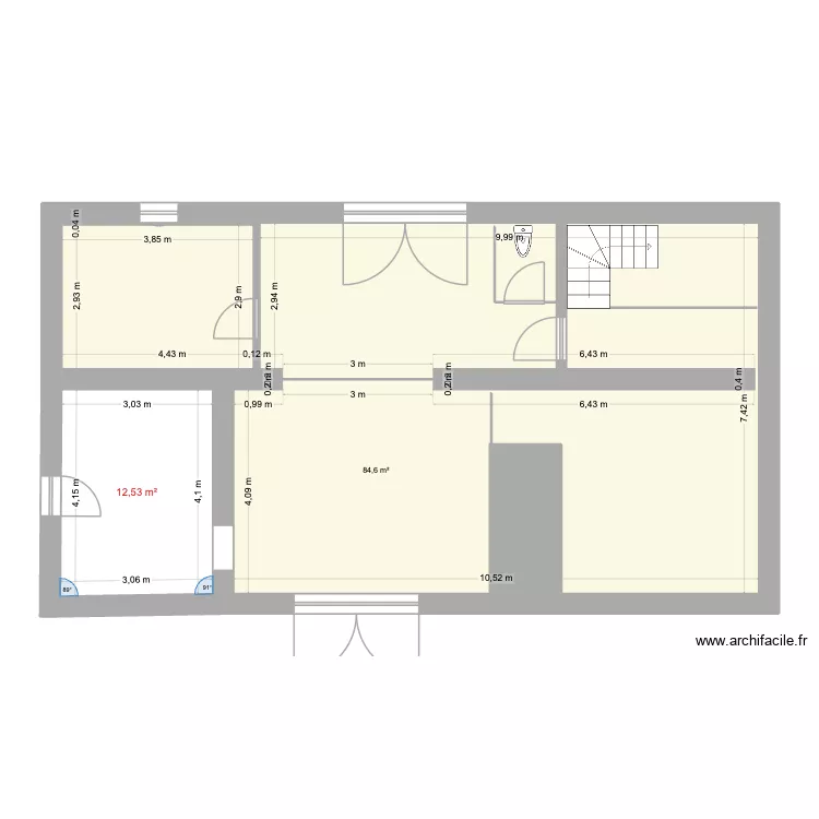 sous sol. Plan de 2  et 97 m²