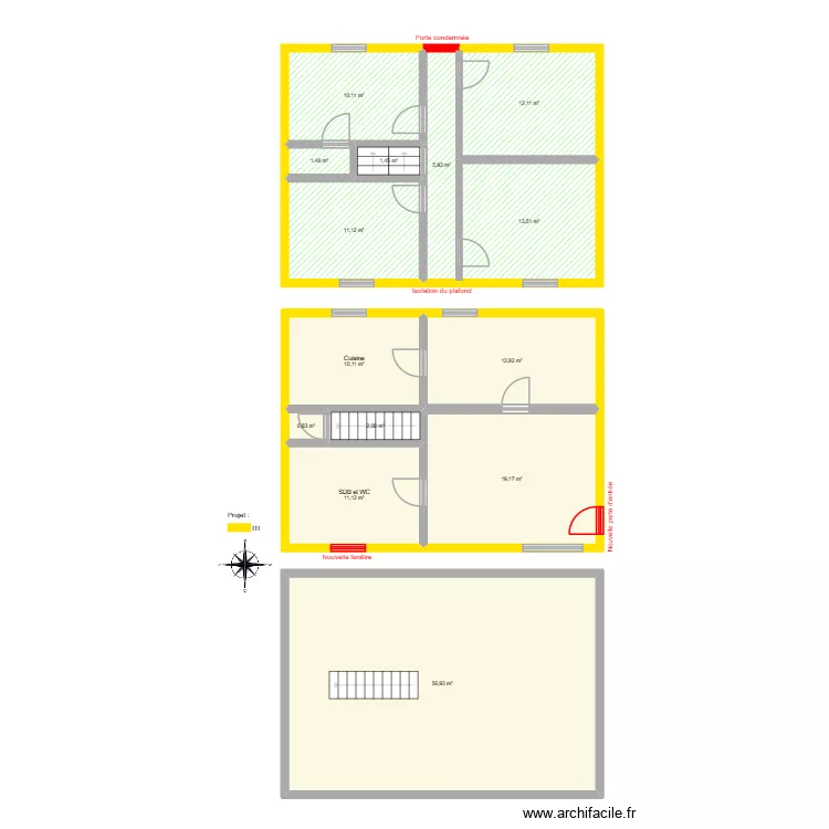 Auguet projet. Plan de 14 Pièces et 169 m²