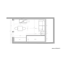 am&eacute;nagement avec canap&eacute; lit sdb 0.90