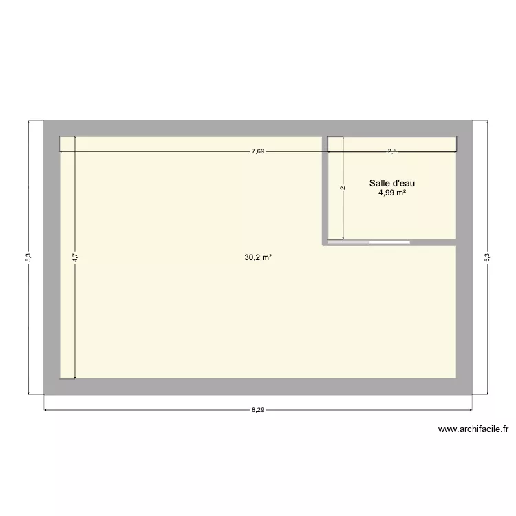 maison bois. Plan de 2  et 41 m²