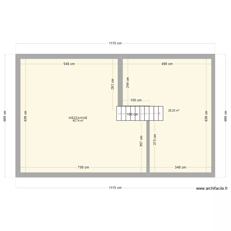 Appartement 1er Mezzanine. Plan de 