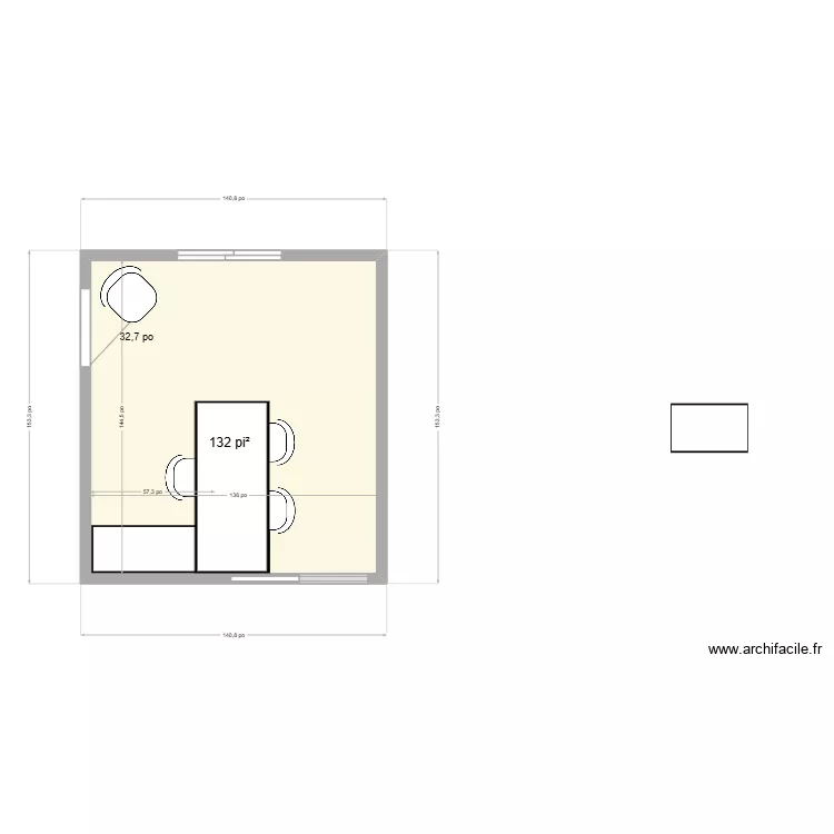 bureau m&eacute;lanie. Plan de 1  et 12 m²