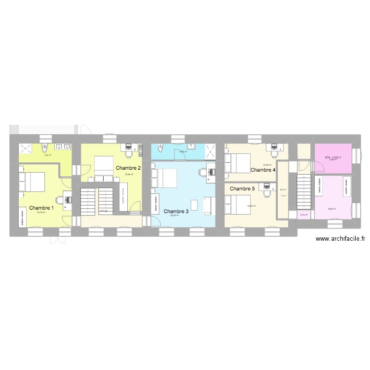 Plans Maison Colocation. Plan de 32 pièces et 384 m2