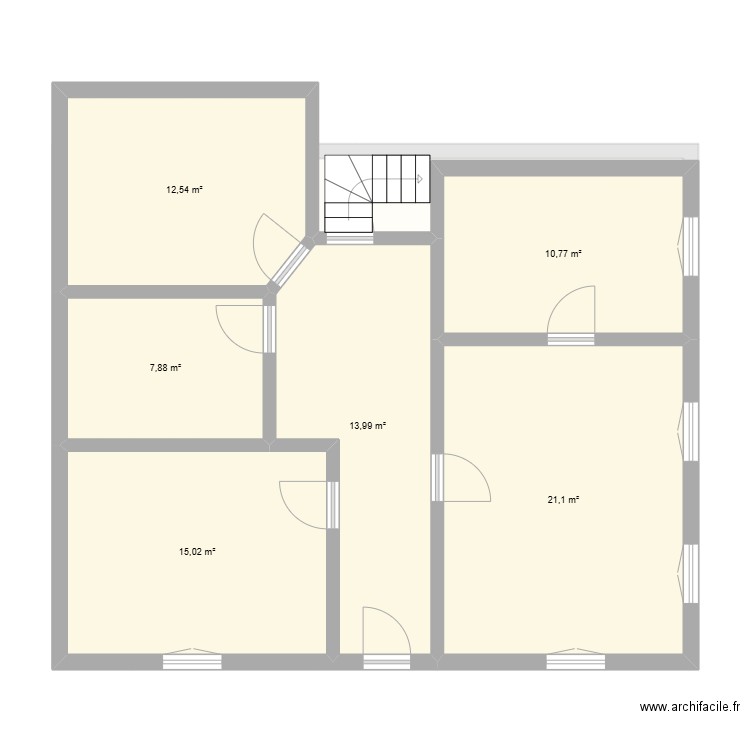 Etage Grandvillard. Plan de 13 pièces et 161 m2