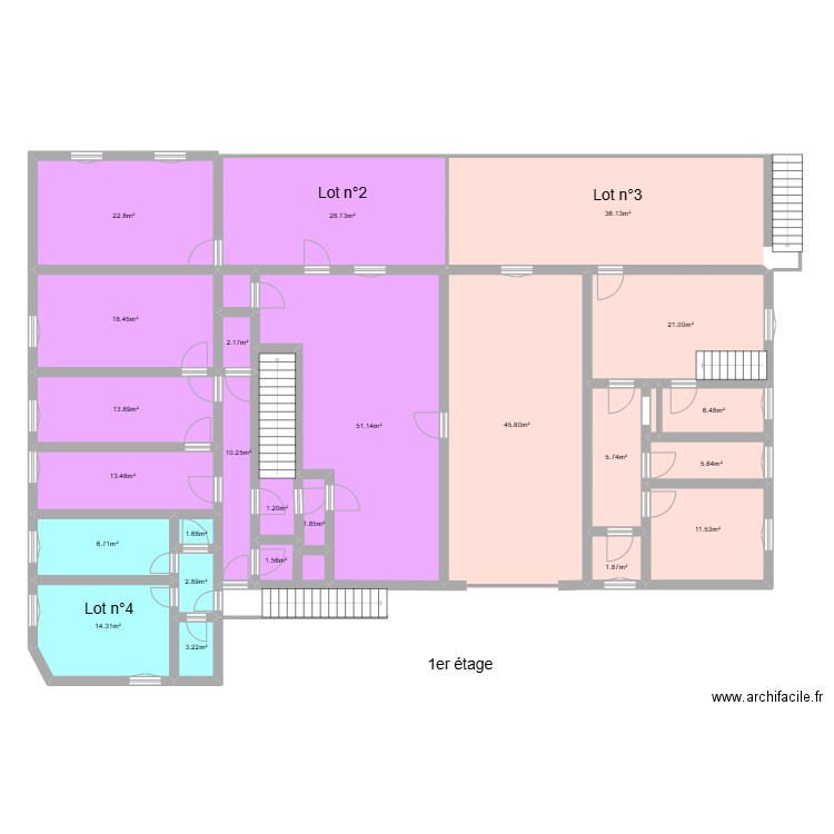 Etage scionzier. Plan de 27 pièces et 281 m2