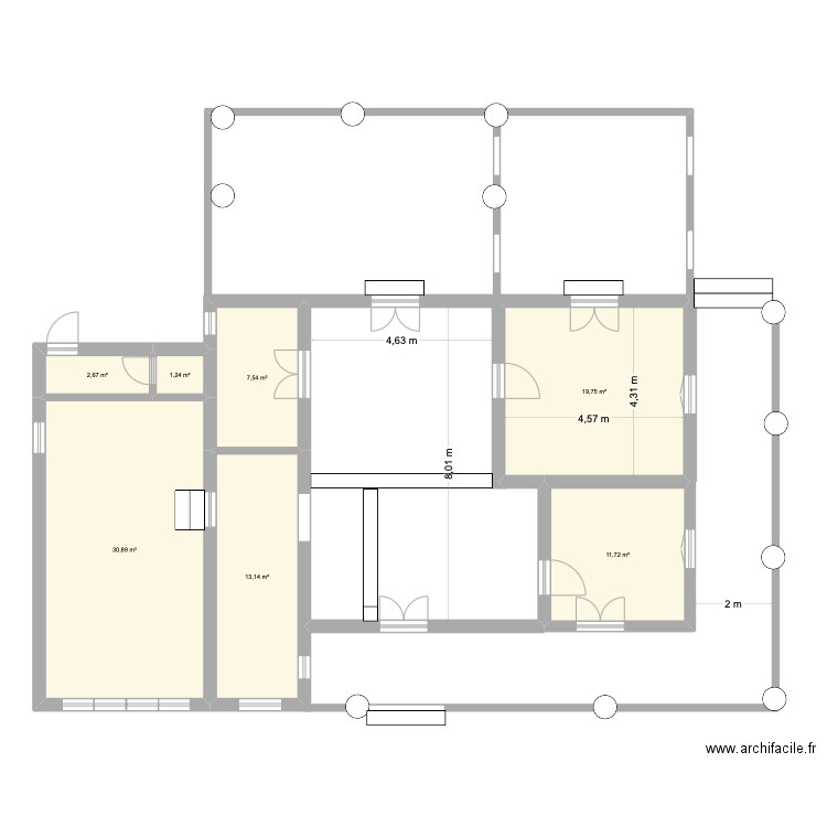 Maison Diégo. Avec terrasse.. Plan de 7 pièces et 87 m2