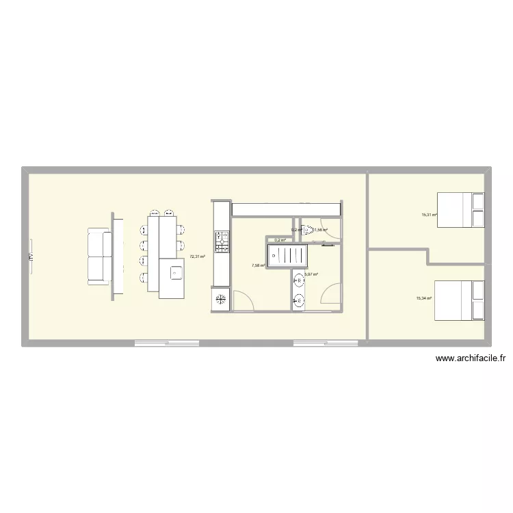 plan maison rectangulaire 2025. Plan de 