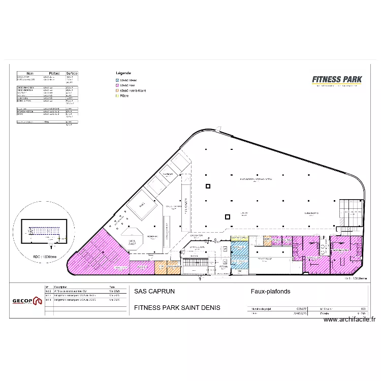 FP ST DENIS plan des plafonds 23 05 2025. Plan de 