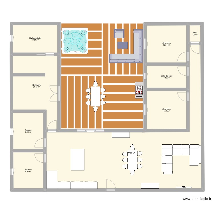 maison1. Plan de 9 pièces et 160 m2
