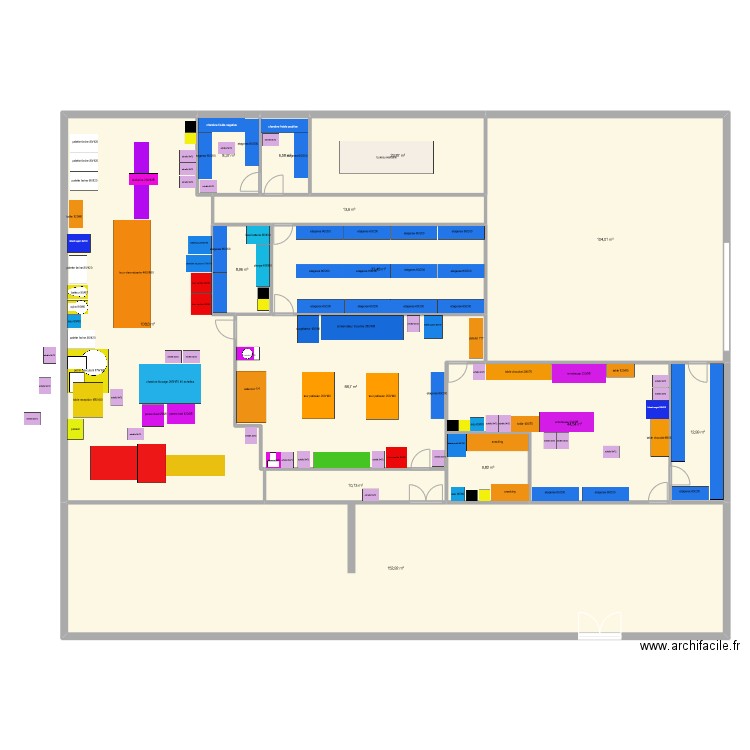 projet valide 2. Plan de 14 pièces et 597 m2