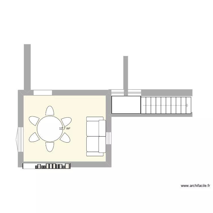 tour rdc. Plan de 1  et 13 m²