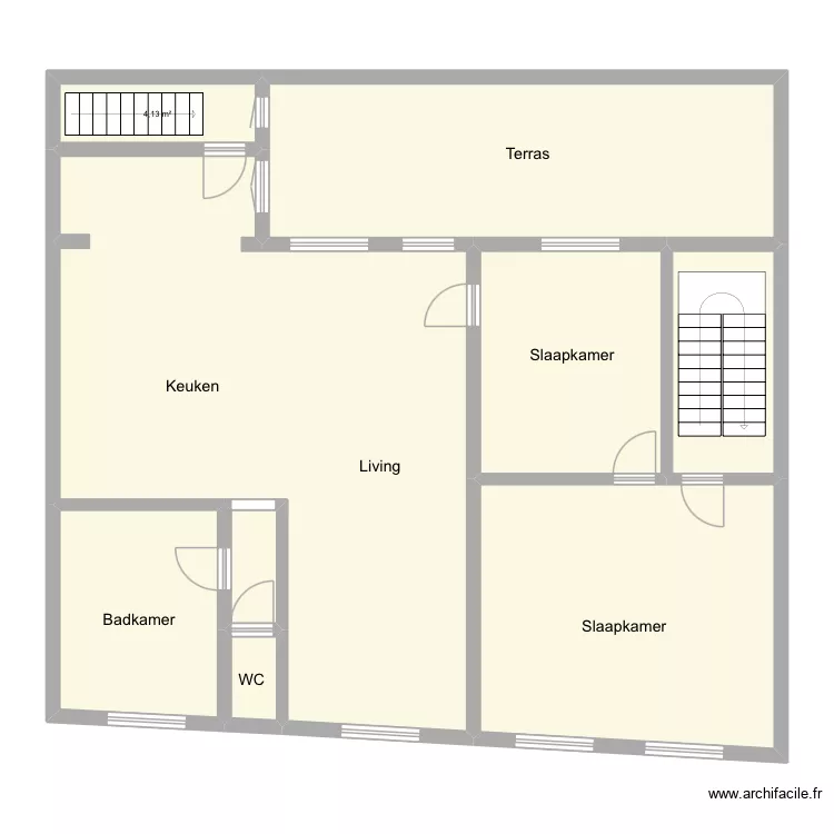 Deerlijk - Schoolstraat 36. Plan de 9  et 153 m²