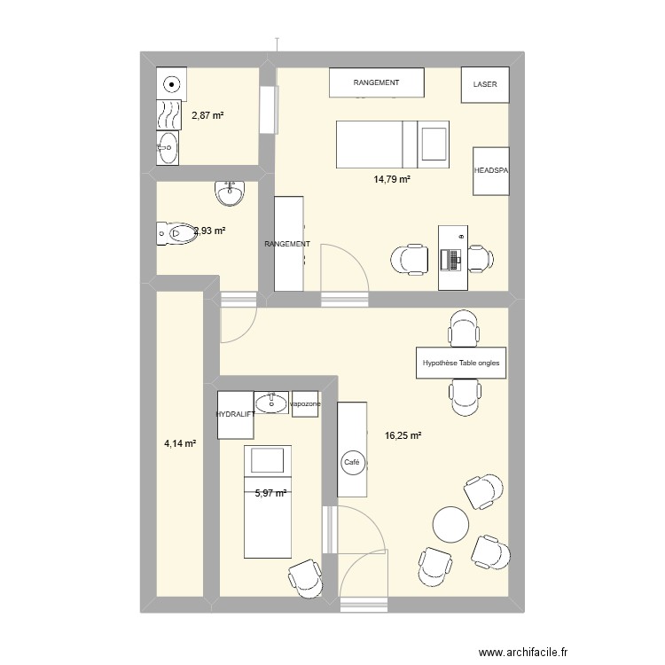 ESTHETIC STUDIO 2. Plan de 6 pièces et 47 m2