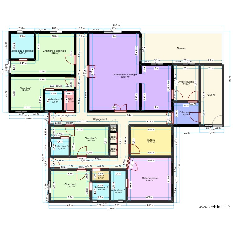 PROJET FAINOUSSA - SOHOA _ Sans_Toit. Plan de 22 pièces et 252 m2