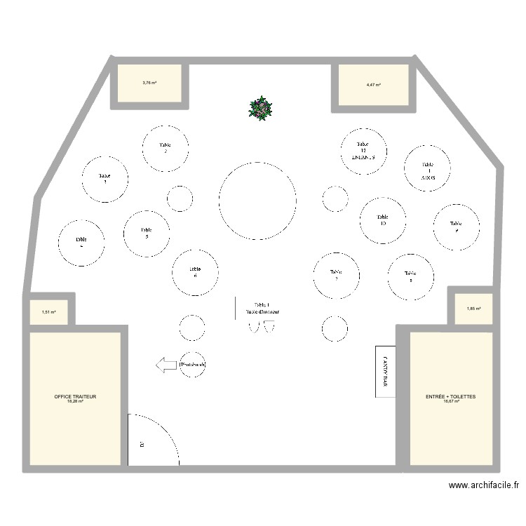 virginia & jean-charles. Plan de 6 pièces et 47 m2