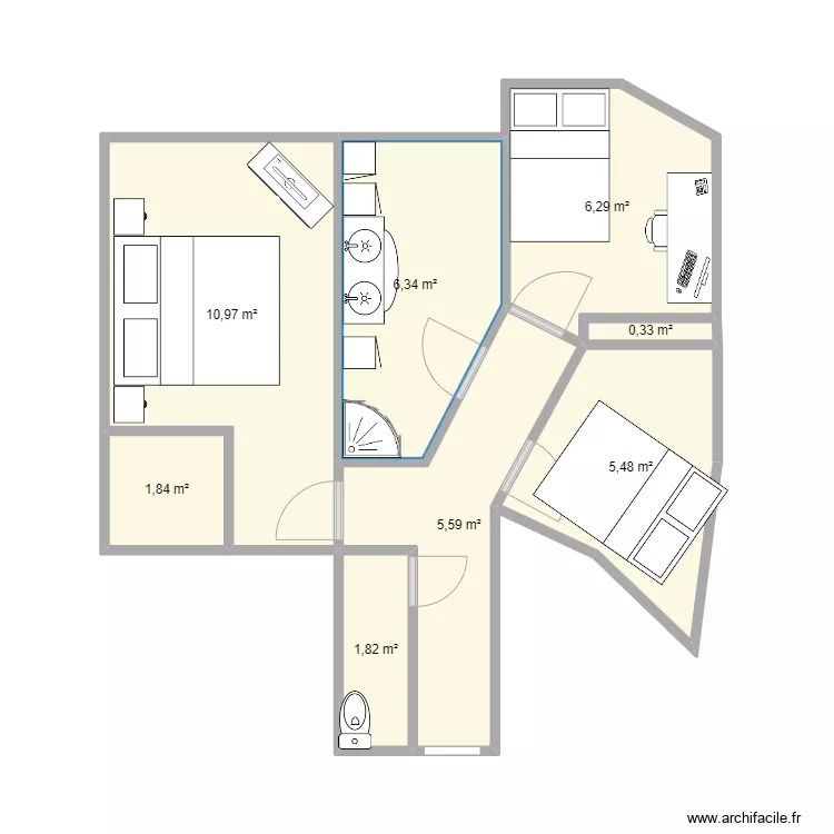 salle de bain. Plan de salle de bain. Plan de