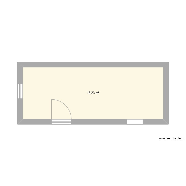 Dépendance. Plan de 1 pièce et 18 m2