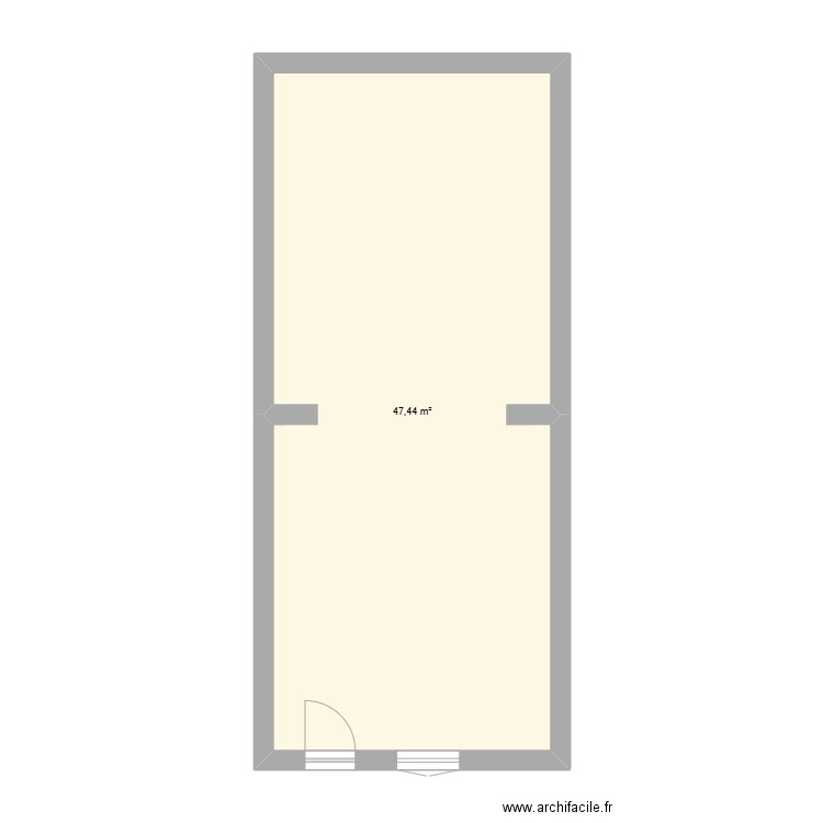 kiki. Plan de 1 pièce et 47 m2