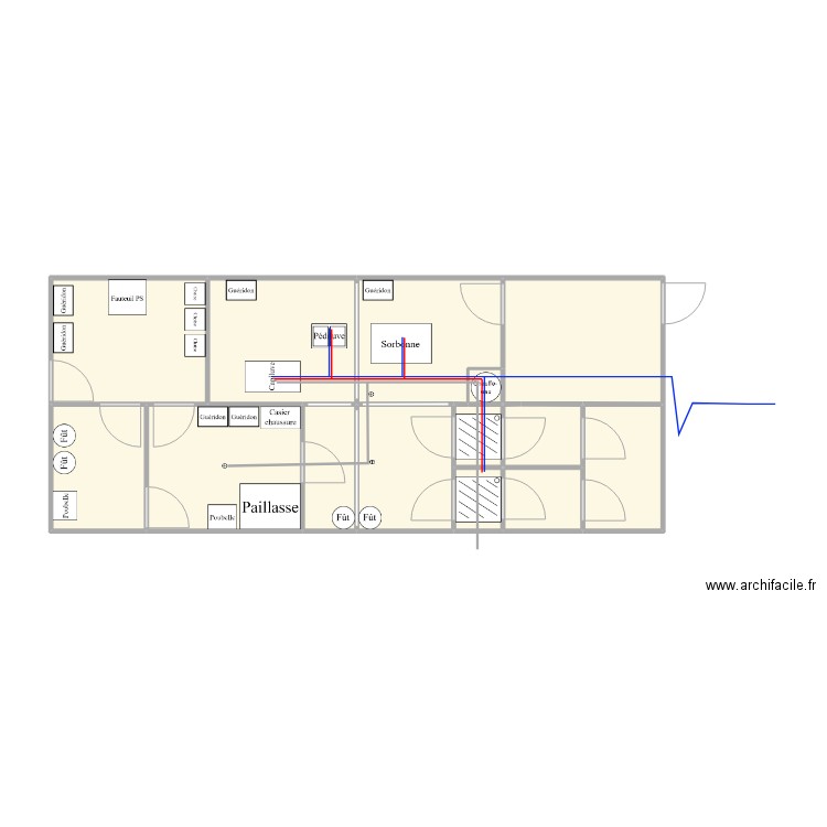 Unitéextérieur. Plan de 14 pièces et 56 m2