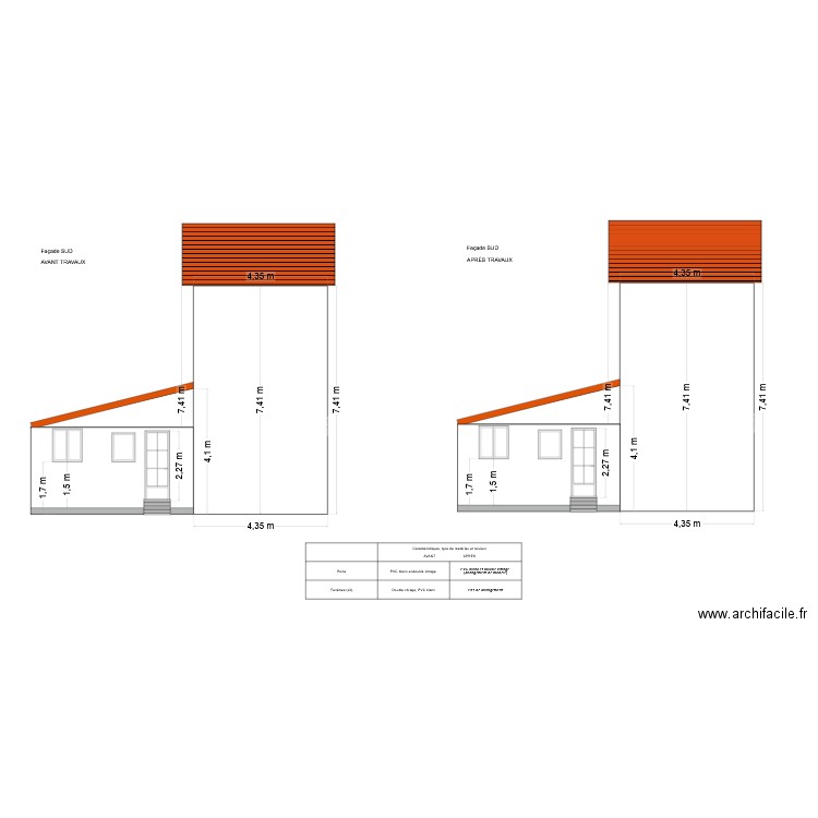Façade SUD. Plan de 0 pièce et 0 m2