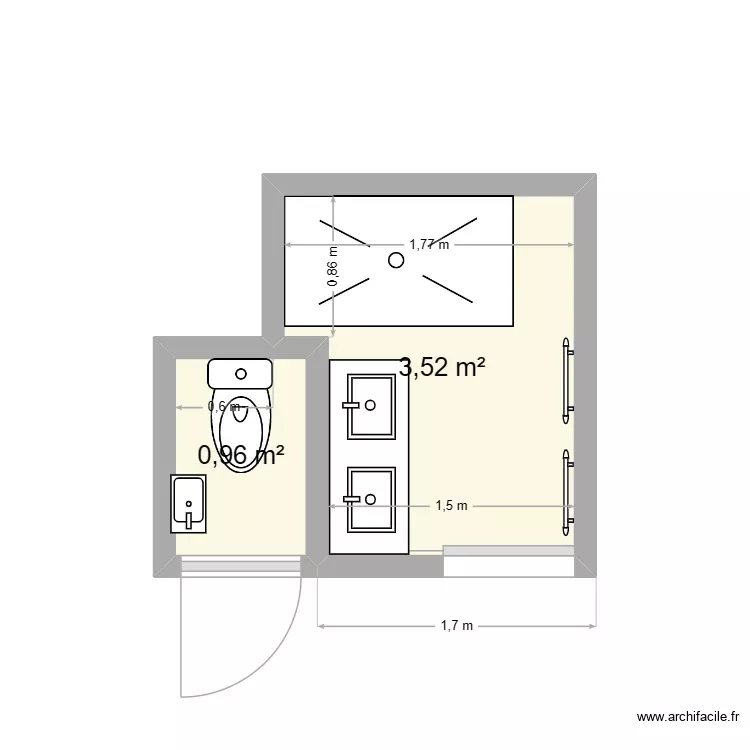 SB enfant BIS. Plan de 2 Pièces et 4 m² SB enfant BIS. Plan de 2 Pièces et 4 m²