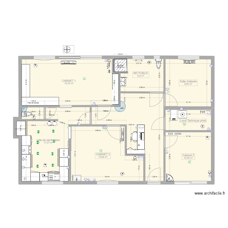 CABINET DR THOMAS V5. Plan de 8 pièces et 100 m2