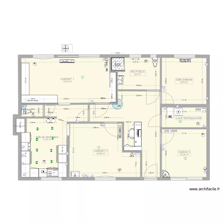 CABINET DR THOMAS V5. Plan de 