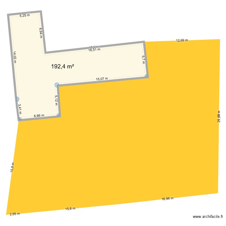 plan 3 avec terrain. Plan de 1 pièce et 192 m2