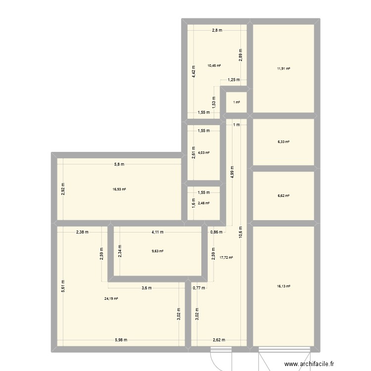 Maison maman now. Plan de 12 pièces et 127 m2