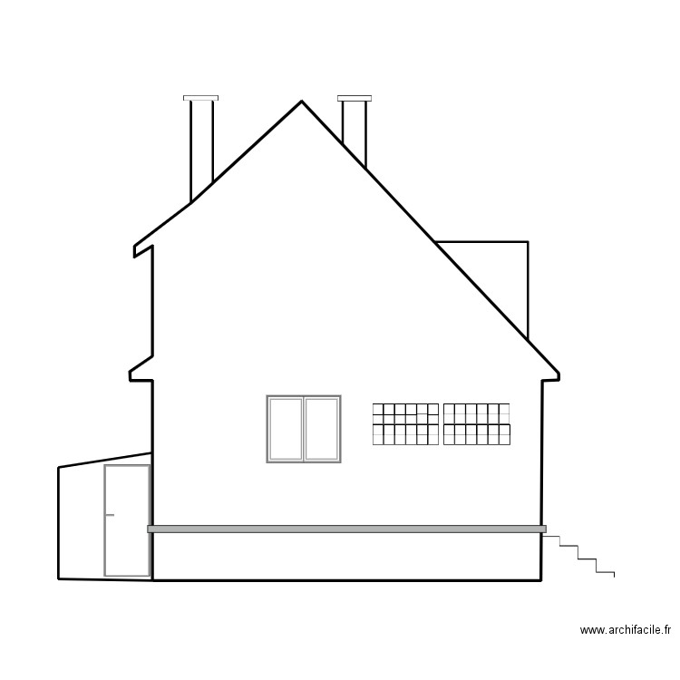 PIGNON GAUCHE 2. Plan de 2 pièces et 46 m2