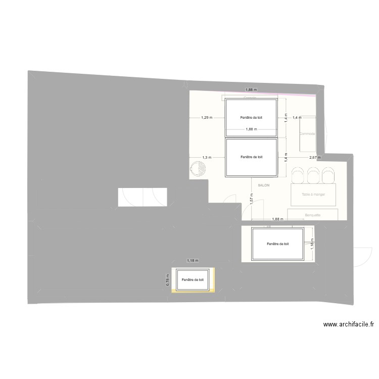 Plan Définitif new version meublée. Plan de 18 pièces et 100 m2