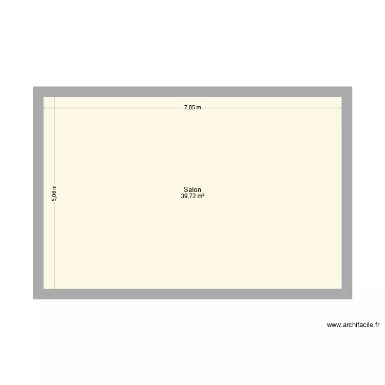 salon. Plan de 1  et 40 m²