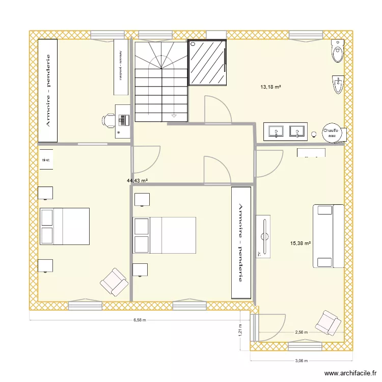 MAISON Portugal. Plan de 3  et 73 m²