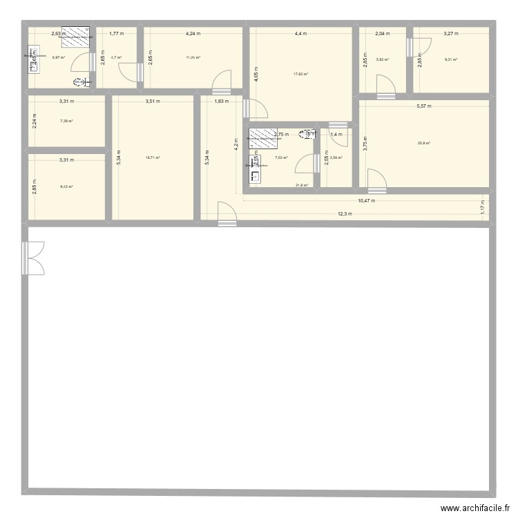 plans3. Plan de 13 pièces et 145 m2