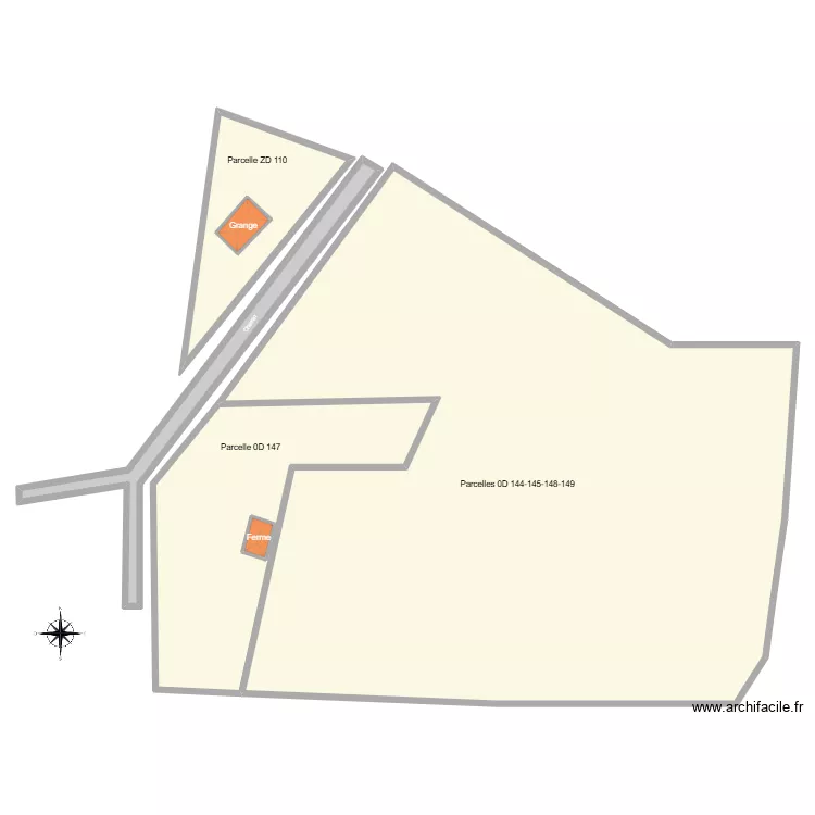Grange. Plan de 6 Pièces et 773 m² Grange. Plan de 6 Pièces et 773 m²